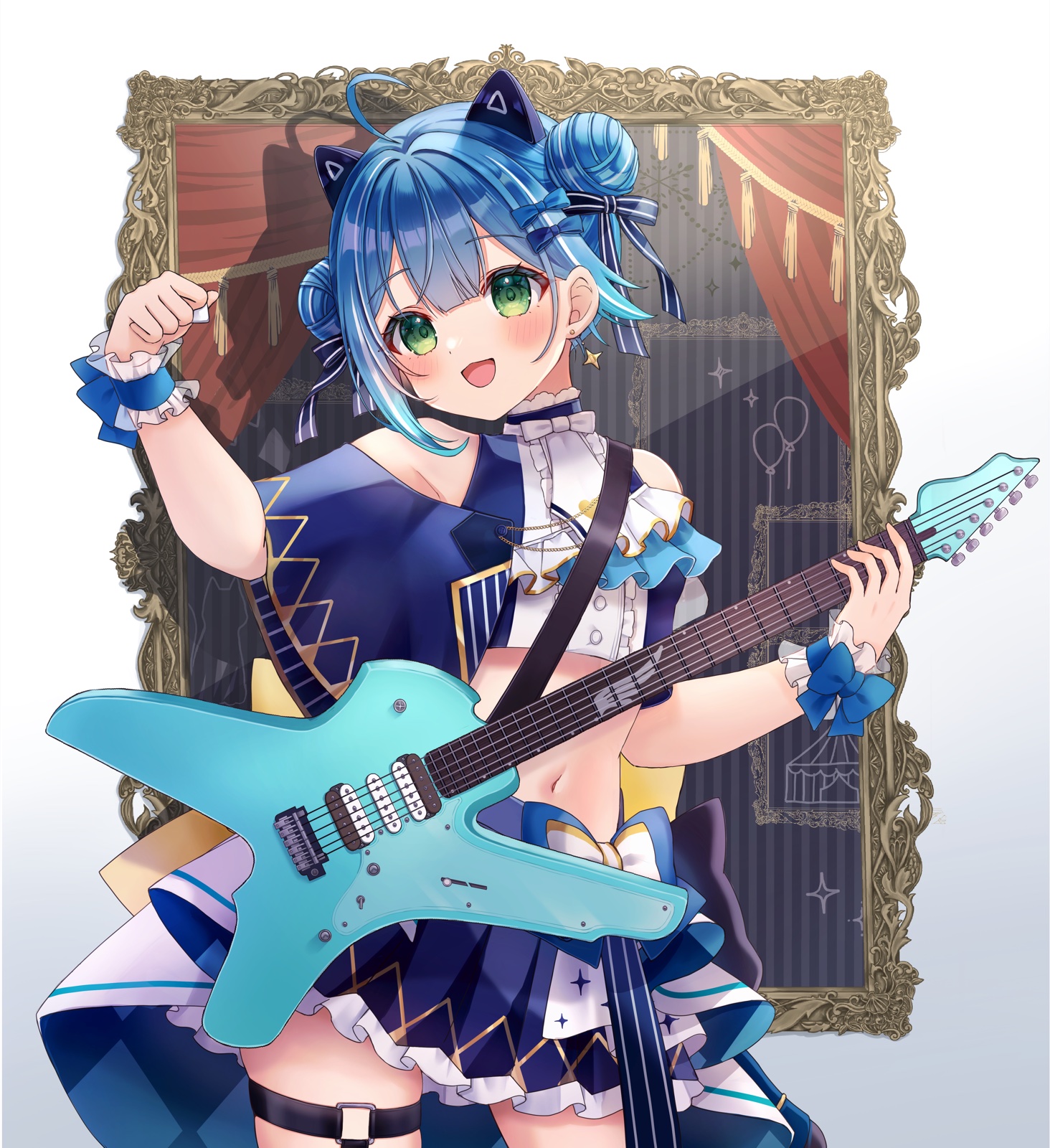 ギターを構えた猫音みるのキービジュアル